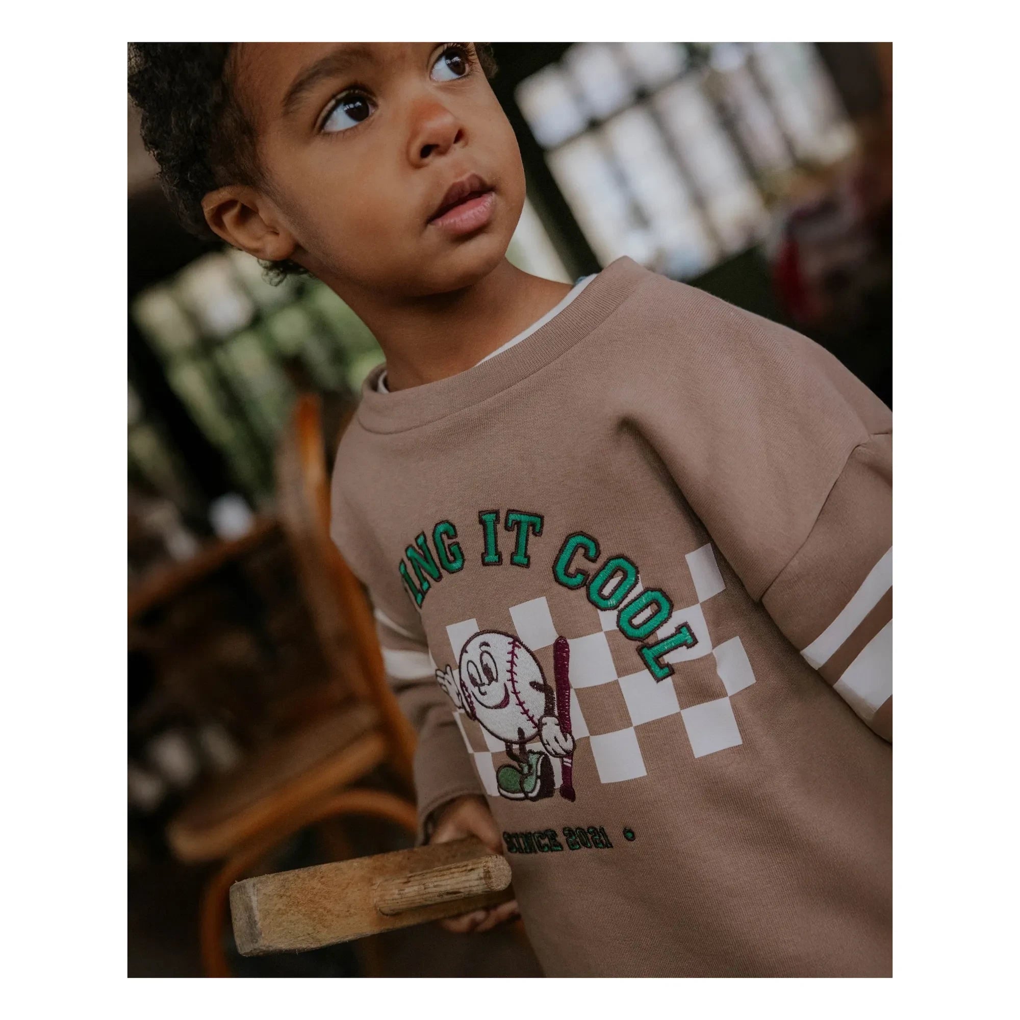 Fliink - Alvin organik pamuklu sweatshirt | Koyu kahverengi