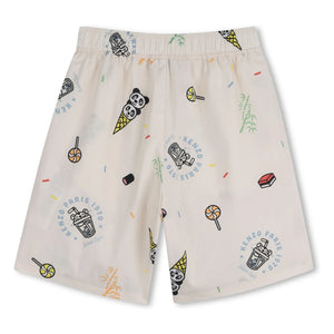 Kenzo - Happy Sweet Panda Bermuda Şort | Ecru