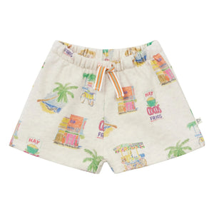 Arsène et Les Pipelettes - Organic Cotton Palm Shorts | Ecru