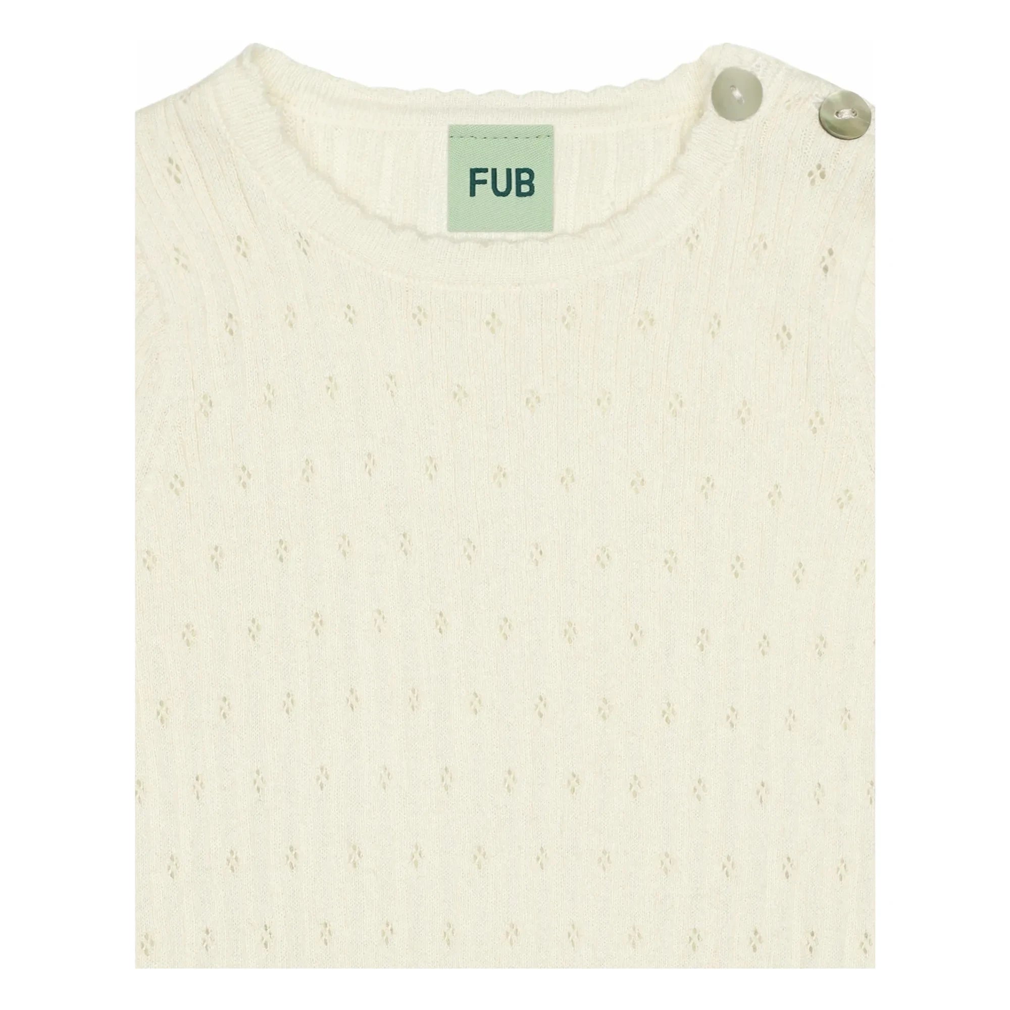 FUB - Pointelle Feinstrick Body aus Bio-Baumwolle | Ecru