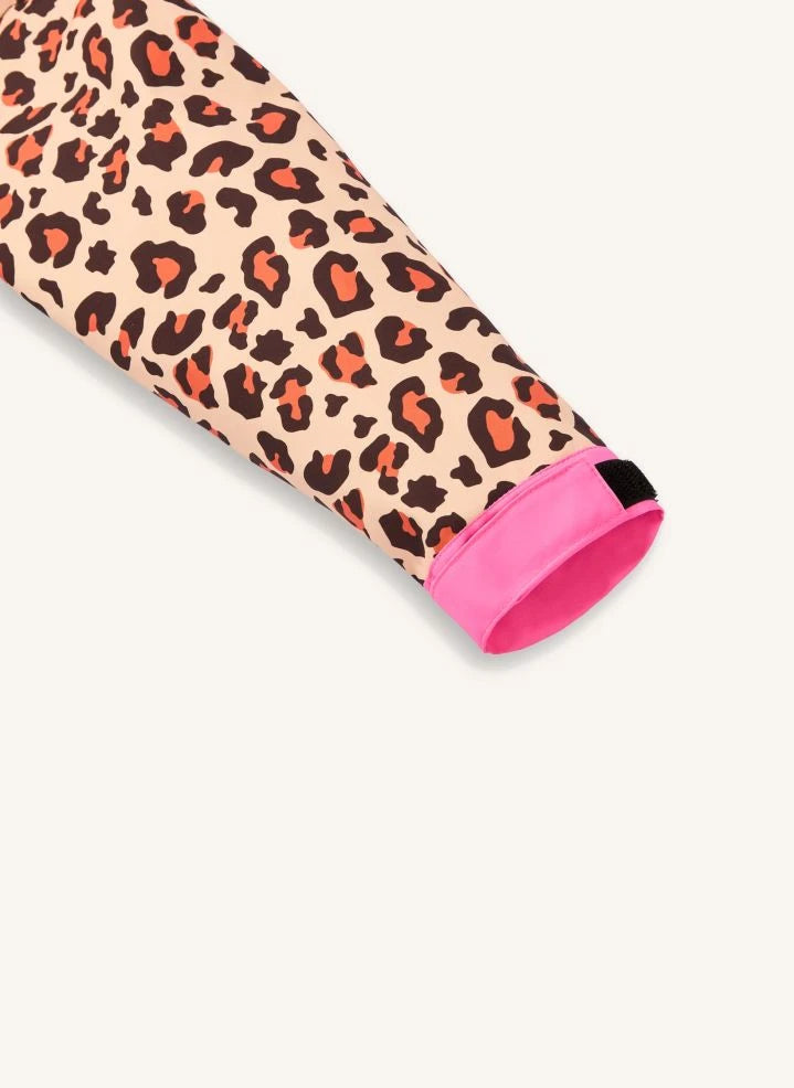 Hallo Hossy - Wasserabweisende Leopard Muster Kurze Poncho | Braun