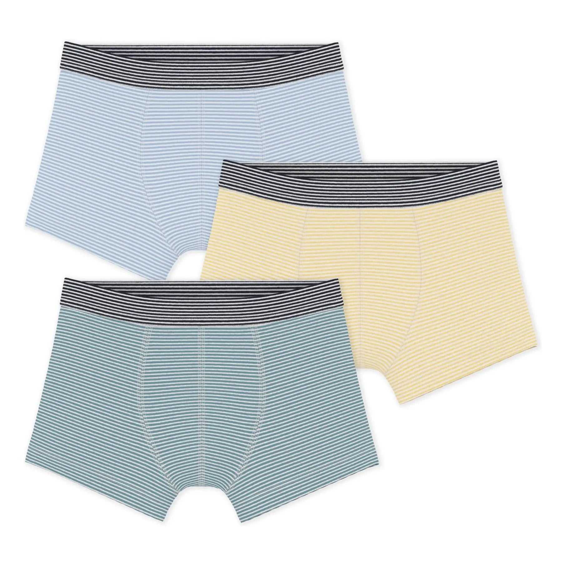 Petit Bateau – 3er-Pack gestreifte Boxershorts | Blau