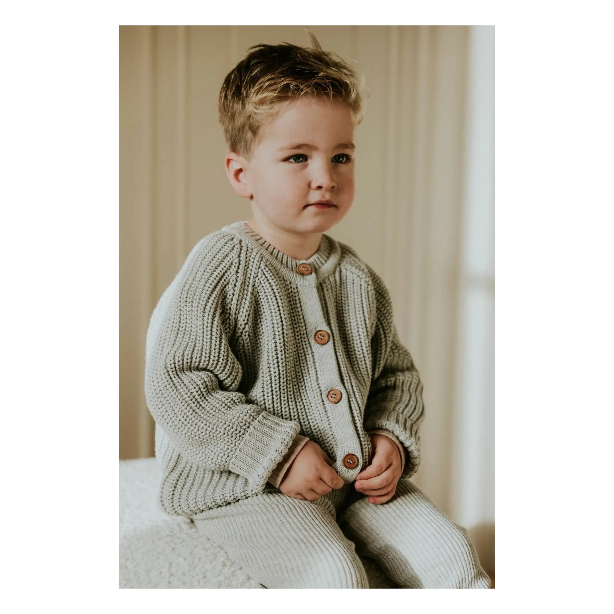Yuki – Raglan-Cardigan aus Bio-Baumwolle | Grau
