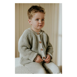 Yuki – Raglan-Cardigan aus Bio-Baumwolle | Grau