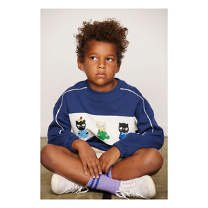 Mini Rodini - Bio-Baumwoll-Sweatshirt Animals | Dunkelblau