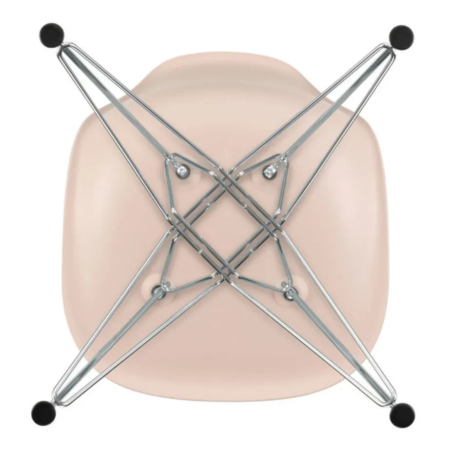 Vitra - DSR Plastik sandalye - krom çerçeve - Charles & Ray Eames | Yumuşak pembe