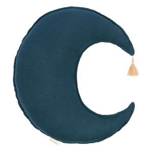 Nobodinoz - Lune Cushion - French Linen | Midnight Blue