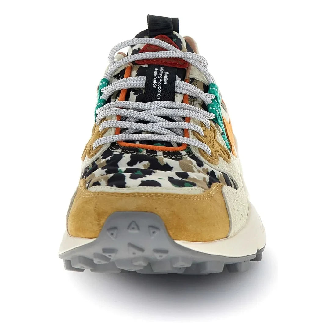 Flower Mountain - Yamano 3 Leopard Süet ve Naylon Sneakers | Turuncu