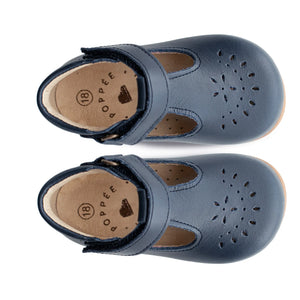 Poppée - Milton T-Strap Velcro Mary Jane Shoes | Navy