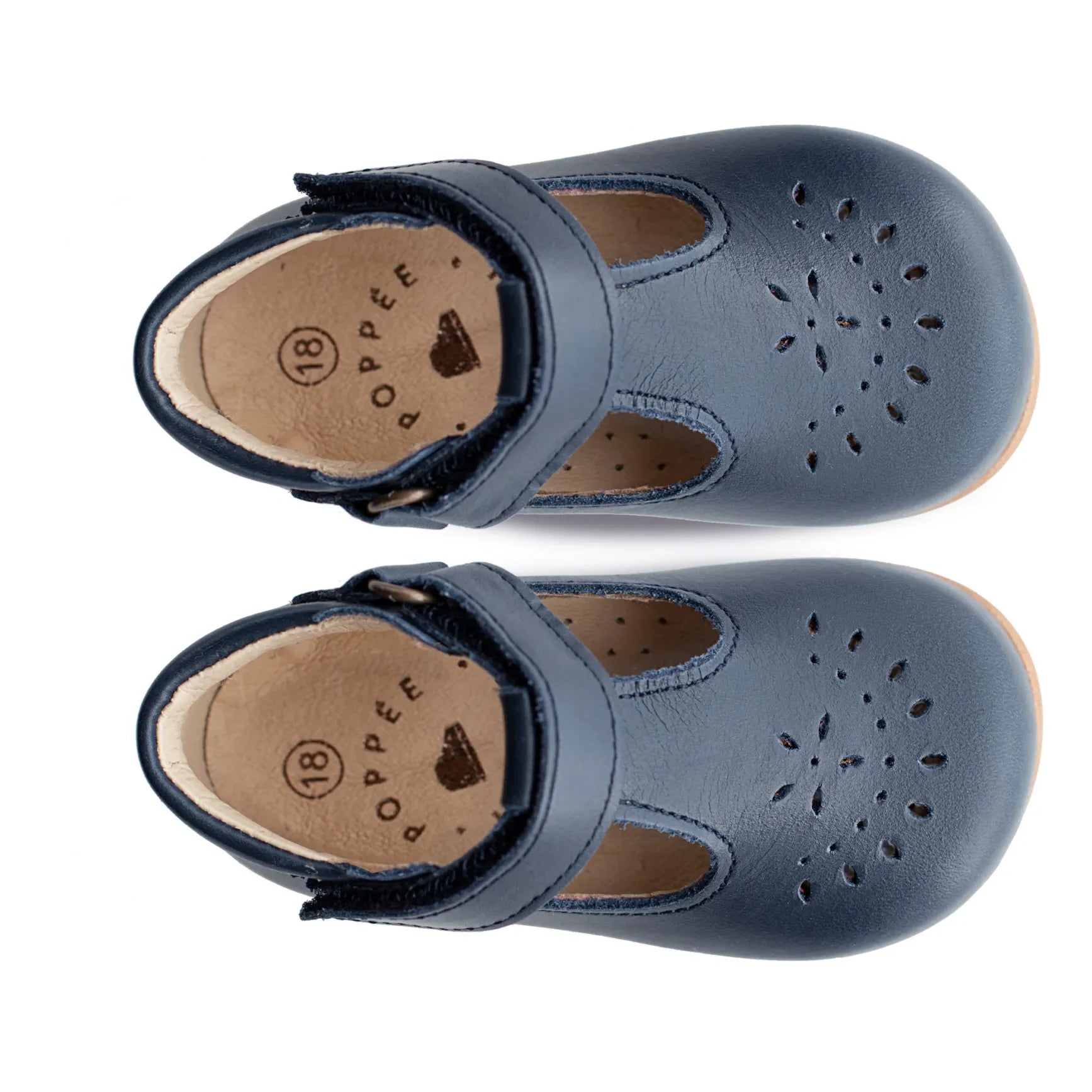 Poppée - Milton T-Steg Klettverschluss Mary Jane Schuhe | Marineblau