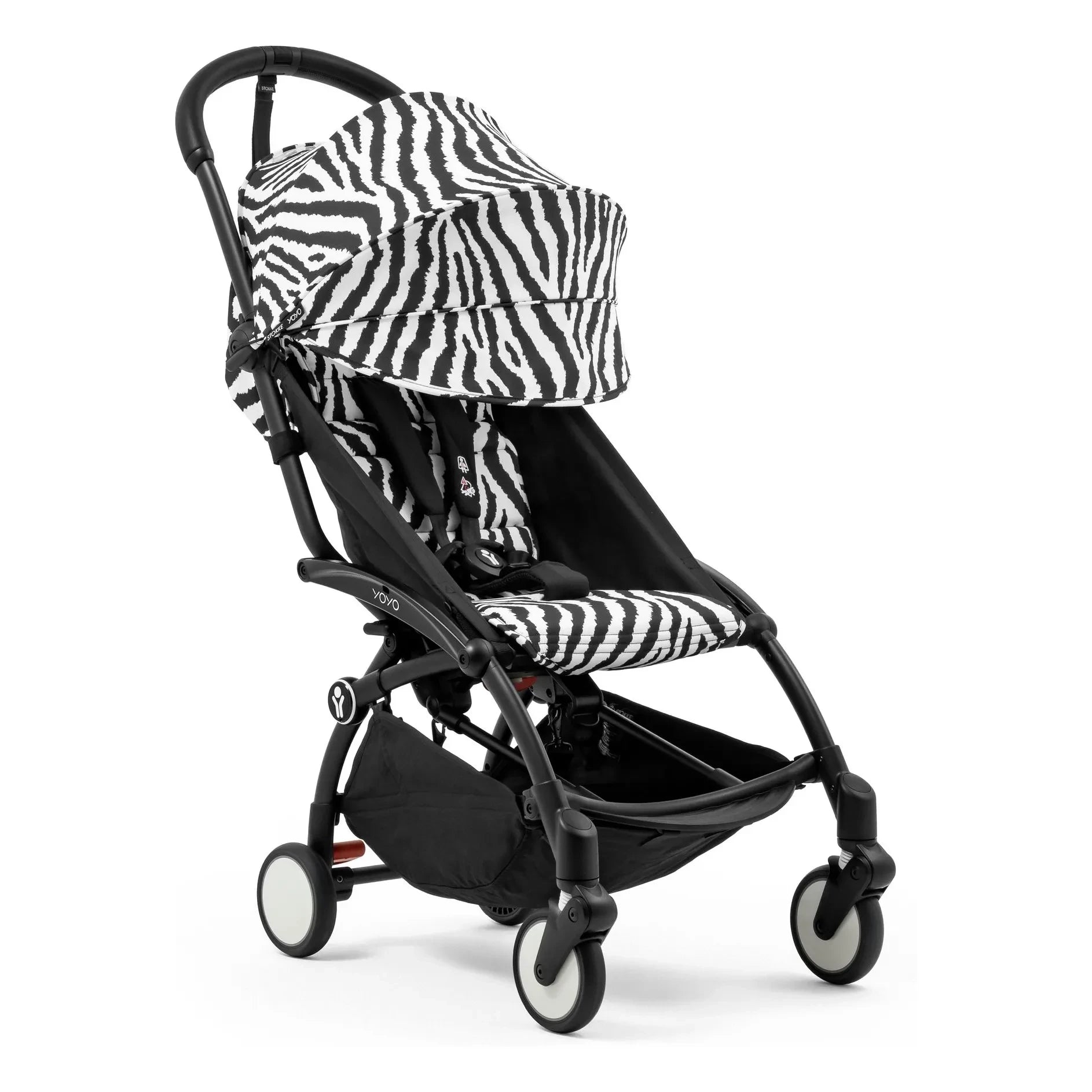 Stokke® - YOYO³ 6+ Baston Bebek Arabası Siyah Çerçeve | Zebra
