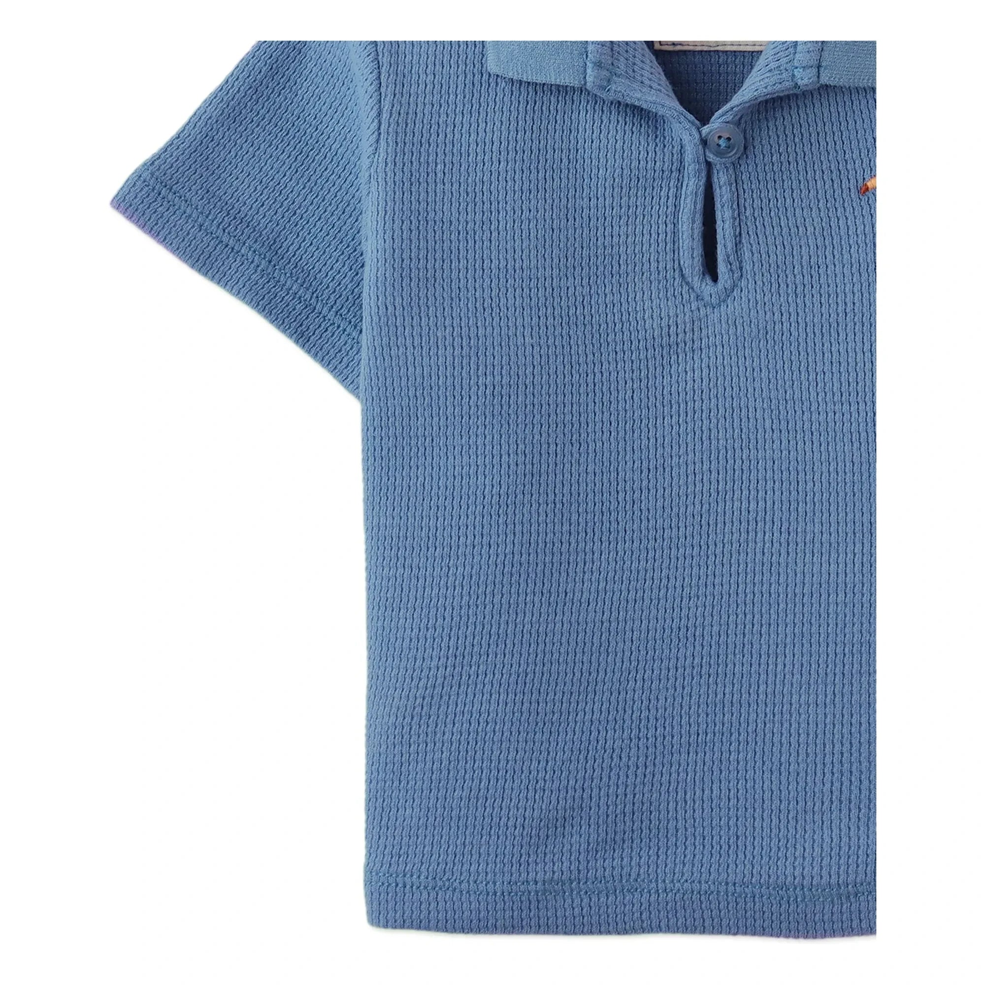 Gingersnaps - Timmy Embroidered Toucan Textured Polo Shirt | Blue