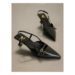 Bobbies - Reem Lackleder-Pumps mit Falteneffekt | Schwarz