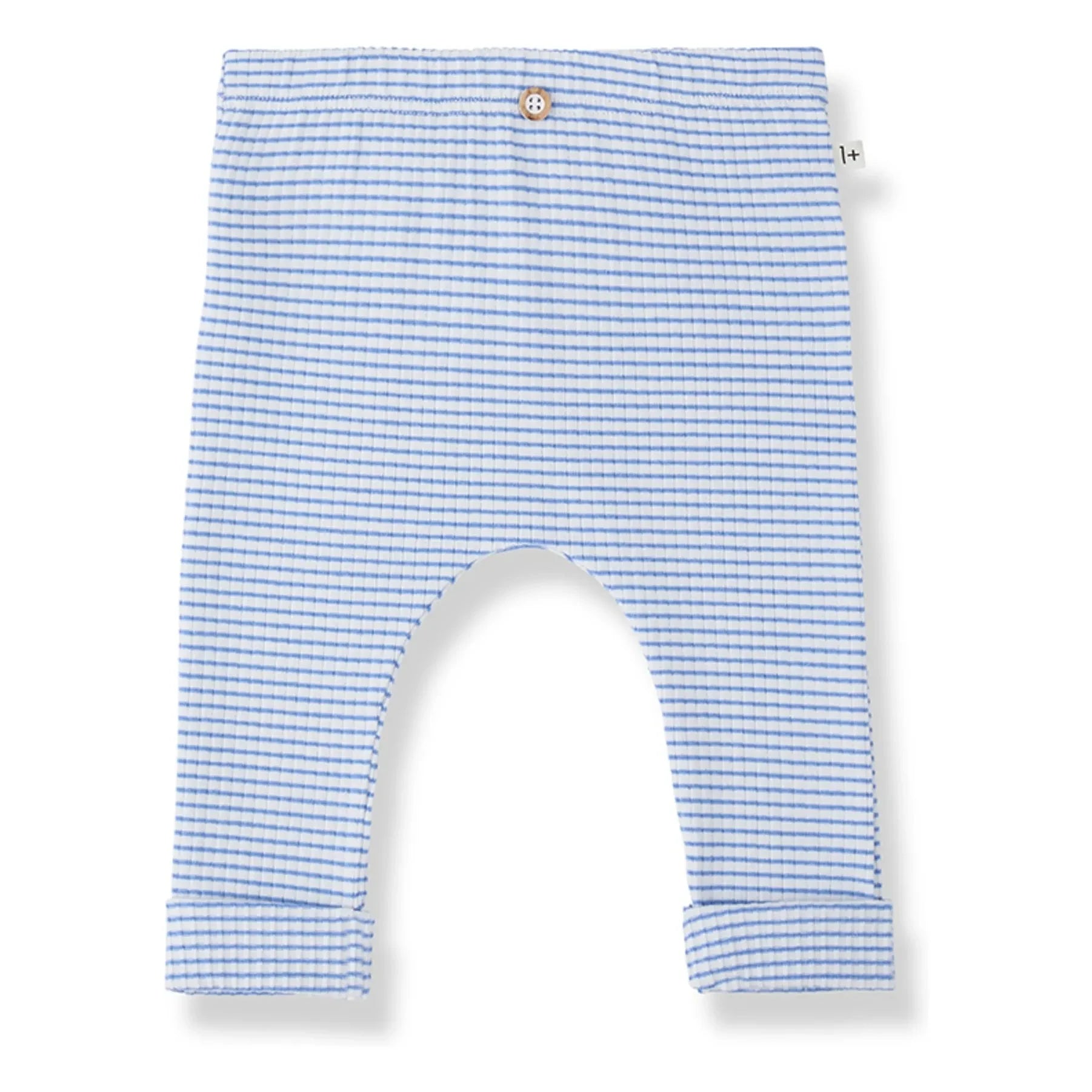 1+ in the family - Gestreifte gerippte Leggings Gava | Hellblau