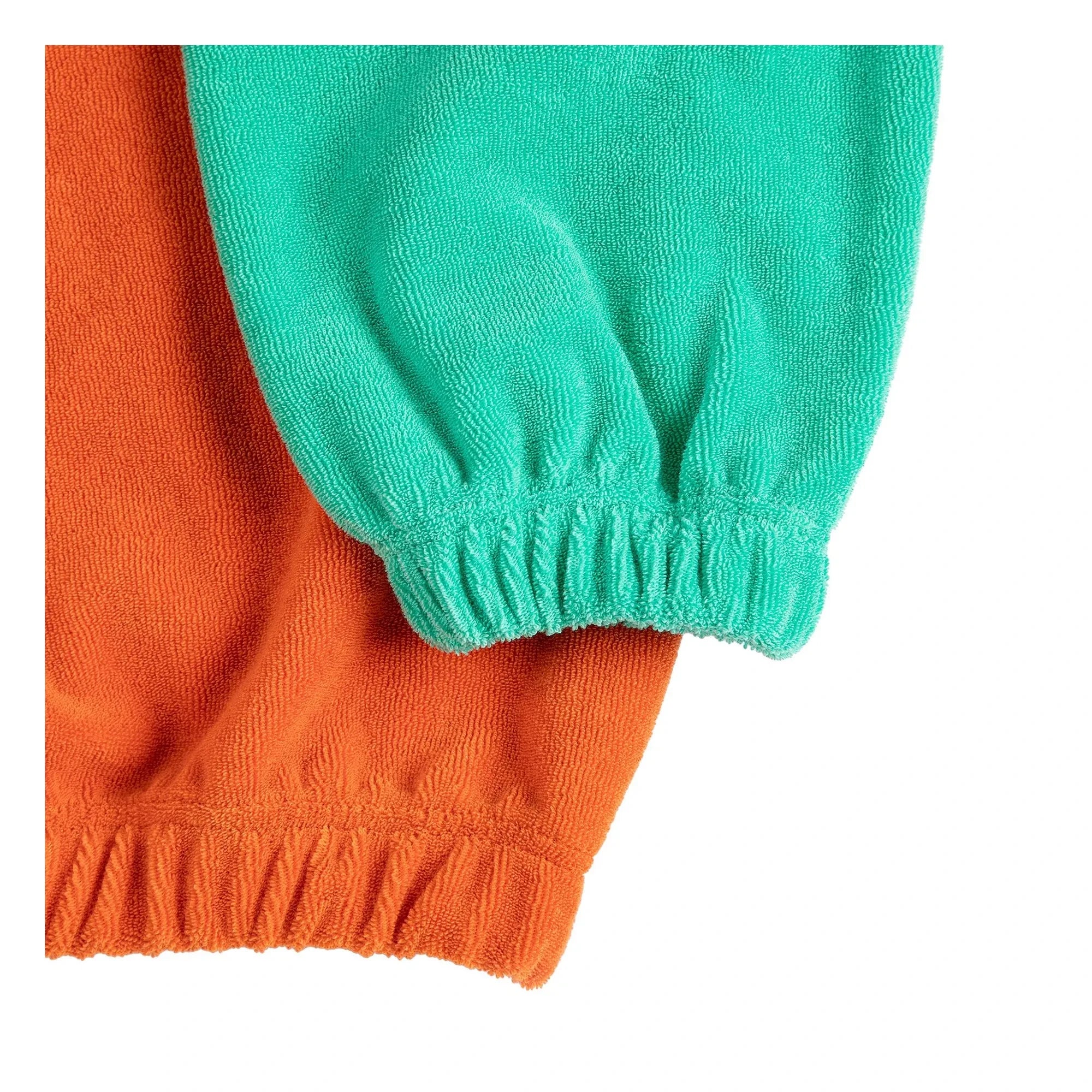 Bobo Choses - Renk bloklu organik pamuklu havlu sweatshirt | Turuncu