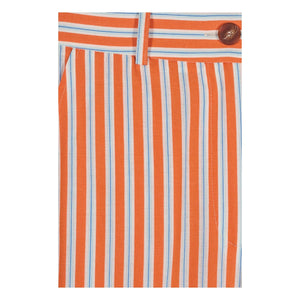 Maria de la Orden - Romeo Gestreifte Baumwollhose | Orange