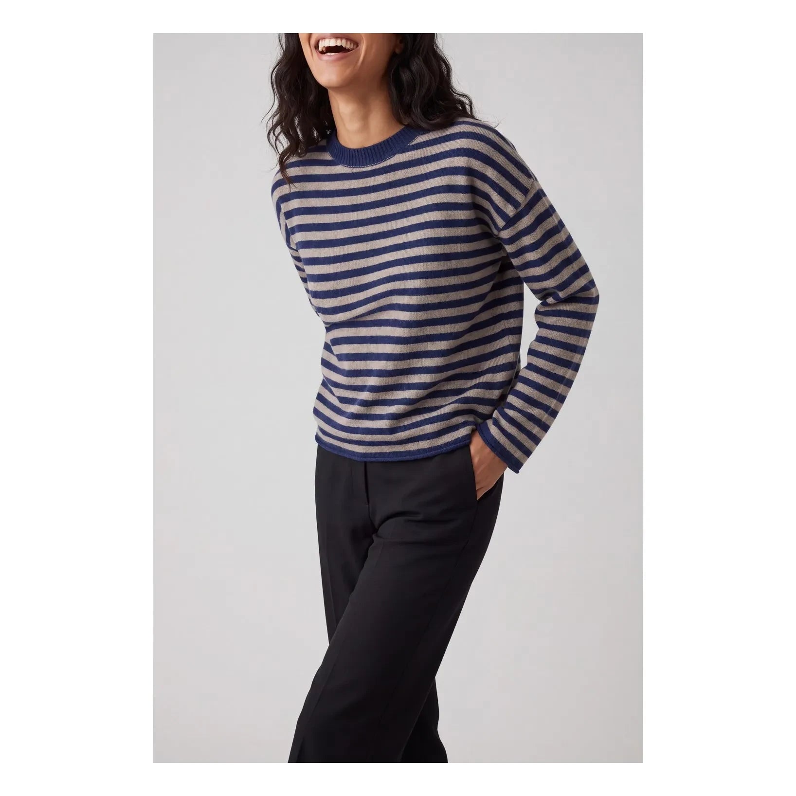 Hod - Vanessa Gestreifter Pullover | Marineblau