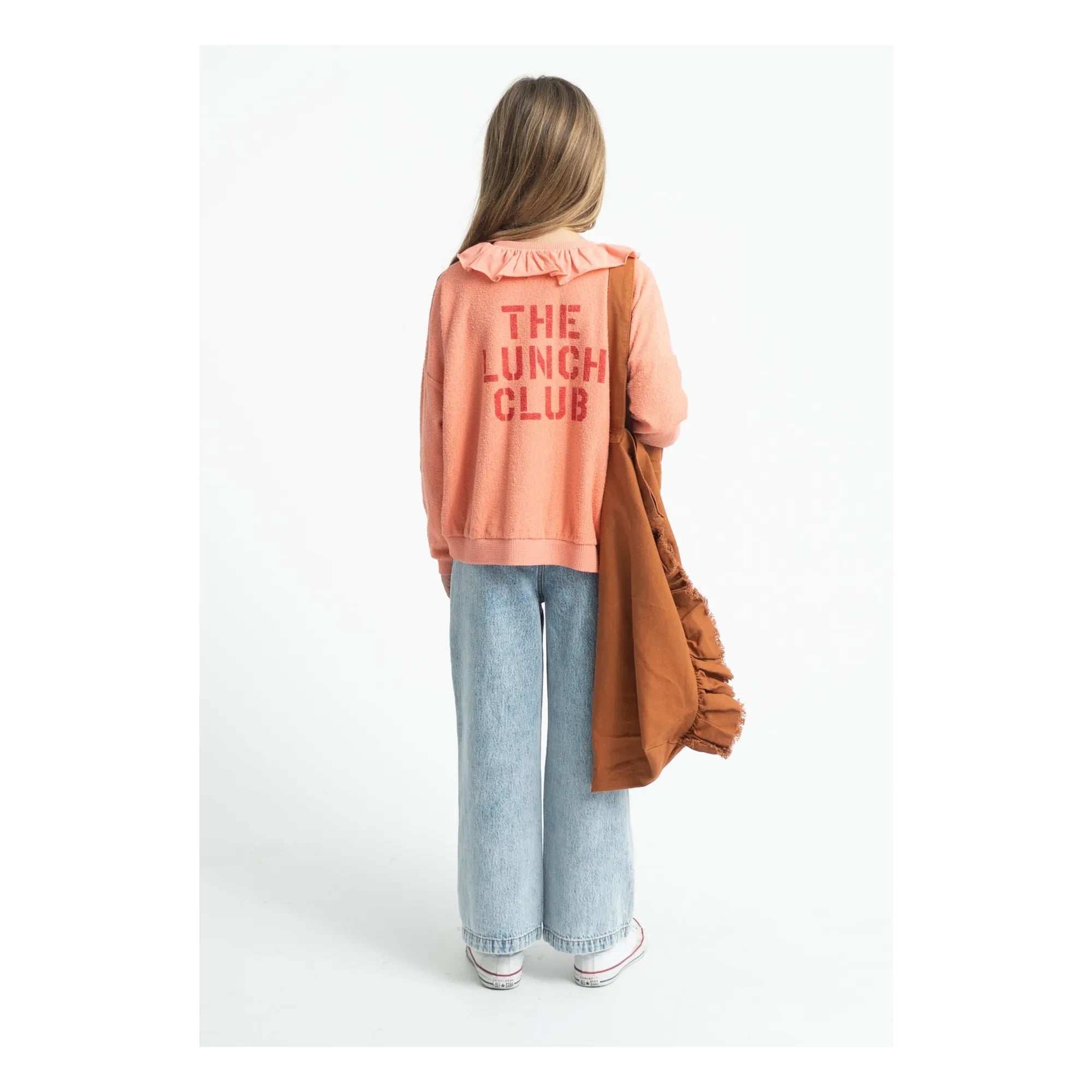 Piupiuchick - The Lunch Club organik pamuklu havlu sweatshirt | Coral