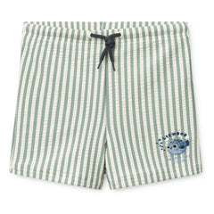 Liewood - Otto Swim Shorts Striped Seersucker Recycled Fiber | Green