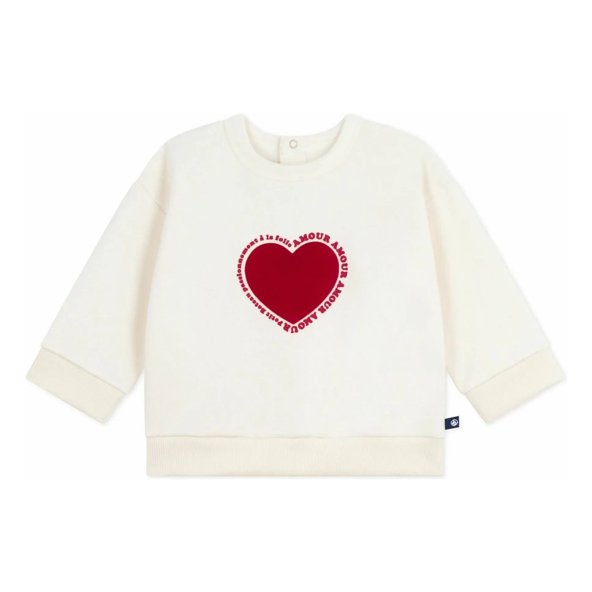 Petit Bateau - Sweat Heart Love | Ecru