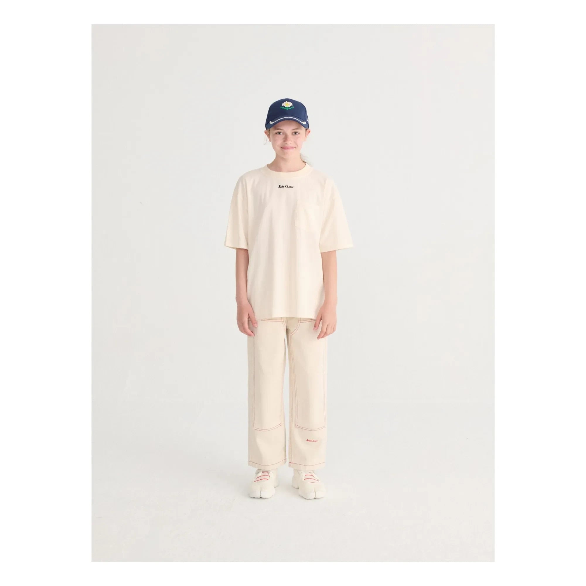Bobo Choses - Organik Pamuklu Twill Panelli Pantolon | Beyaz