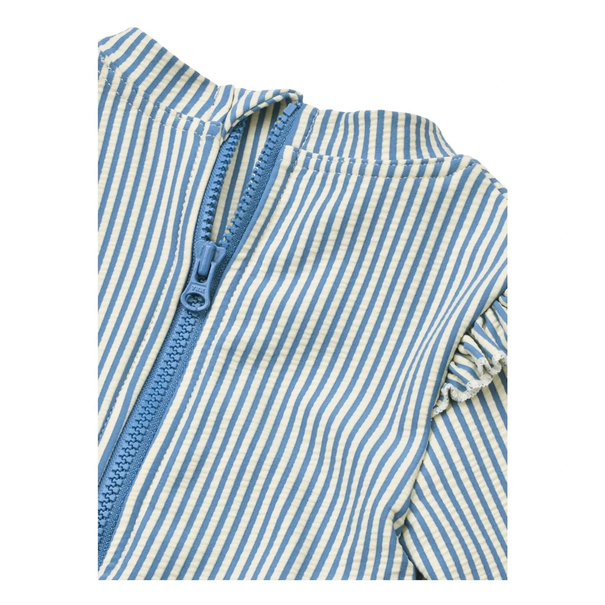 Liewood – Langärmeliger Badeanzug Sille mit Streifen und Crinkle-Textur aus recycelten Fasern Baby | Blau