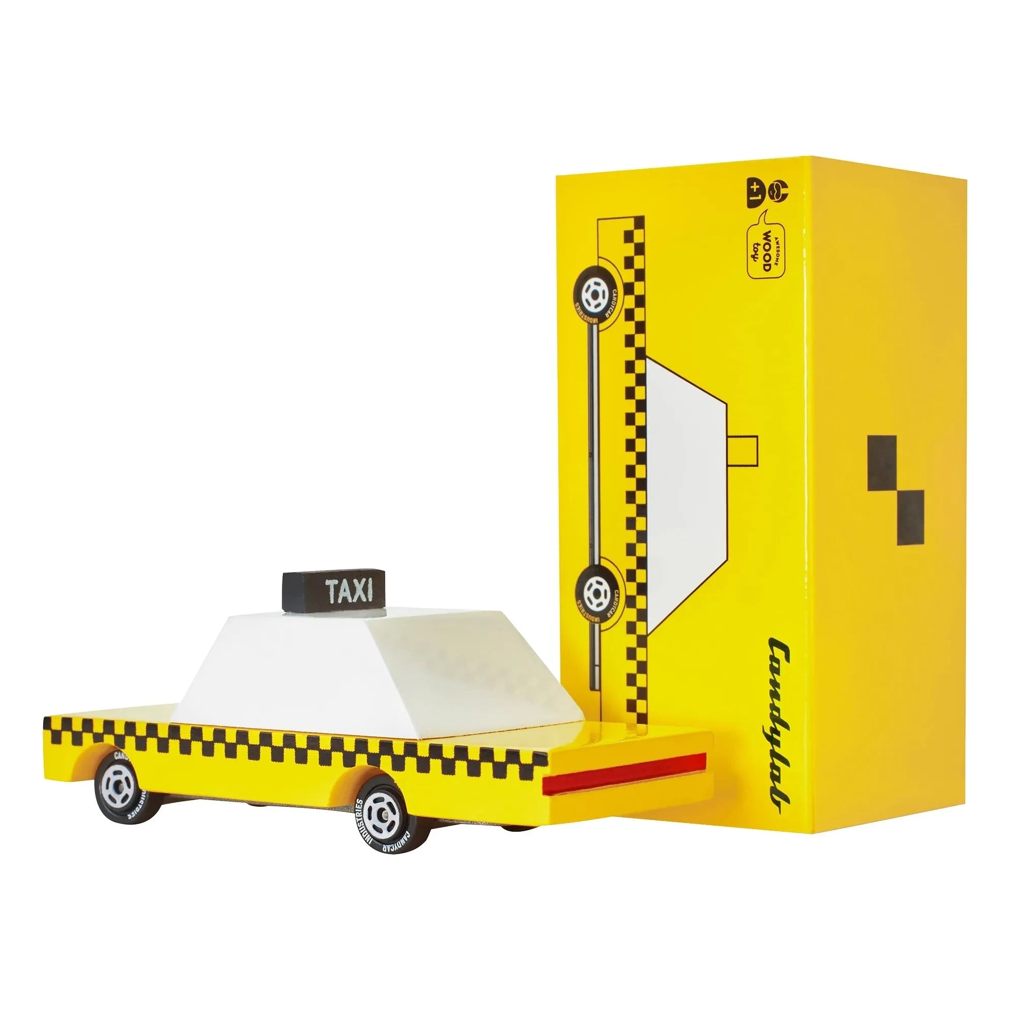 Candylab - Yellow Wooden Toy Taxi