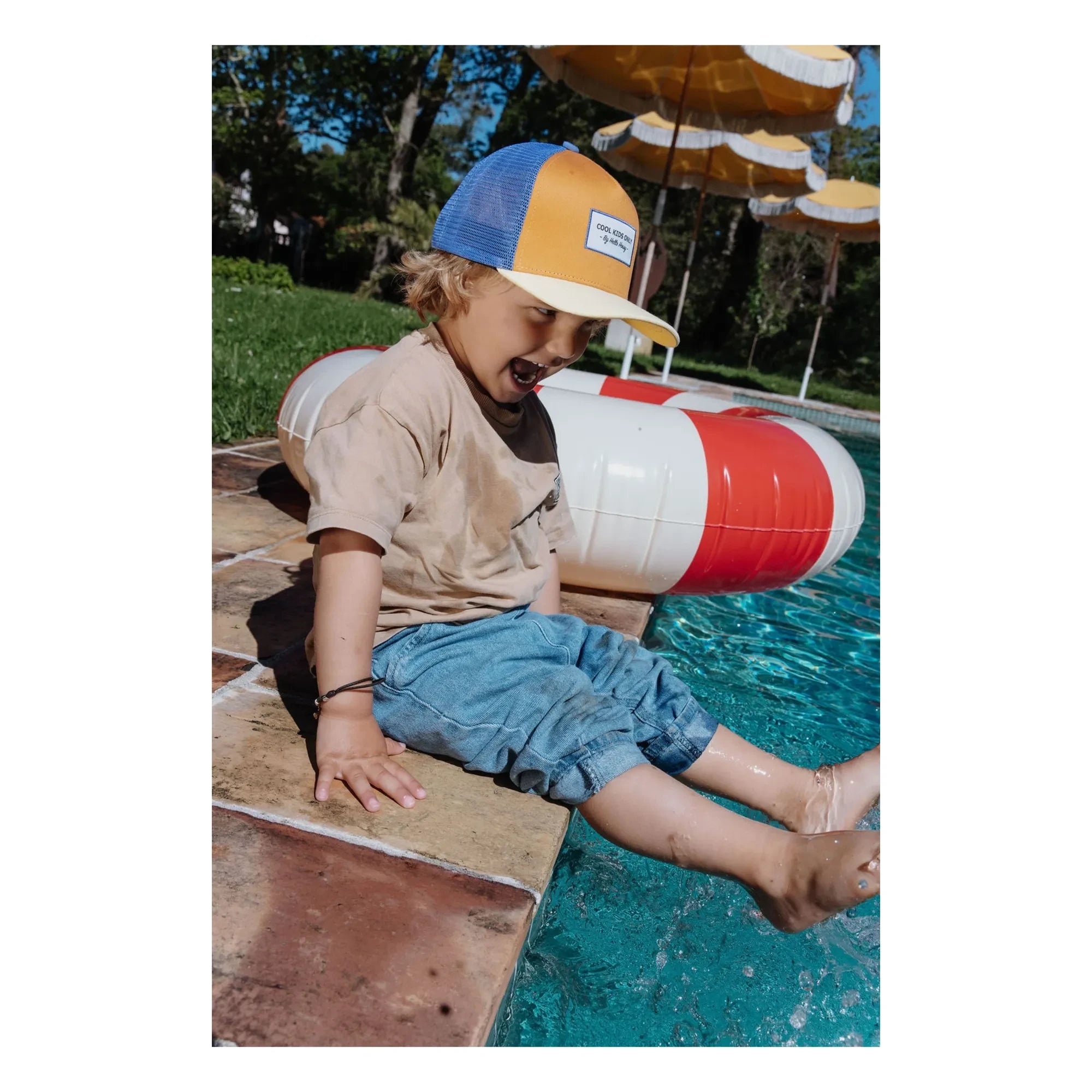Hello Hossy - Trucker Mini Organik Pamuk Kavisli Vizörlü Şapka | Camel