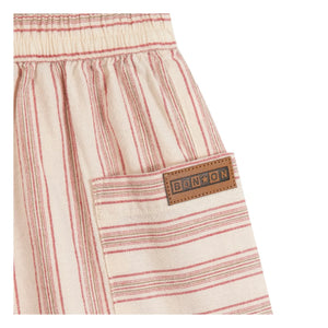 Bonton - Çizgili Lois Şort | Krem