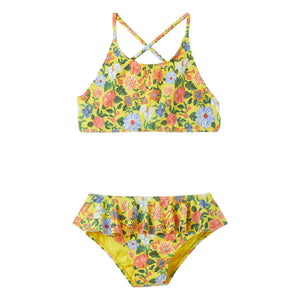 Fabula - 2-Piece Ruffled Floral Swimsuit | Yellow