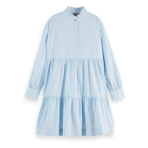 Scotch & Soda - Striped Ruffled Dress | Blue
