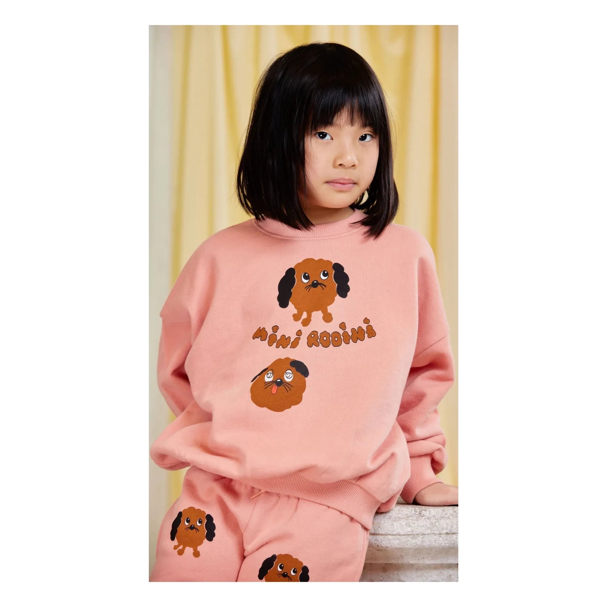 Mini Rodini - Doggies organik pamuk sweatshirt | Pembe