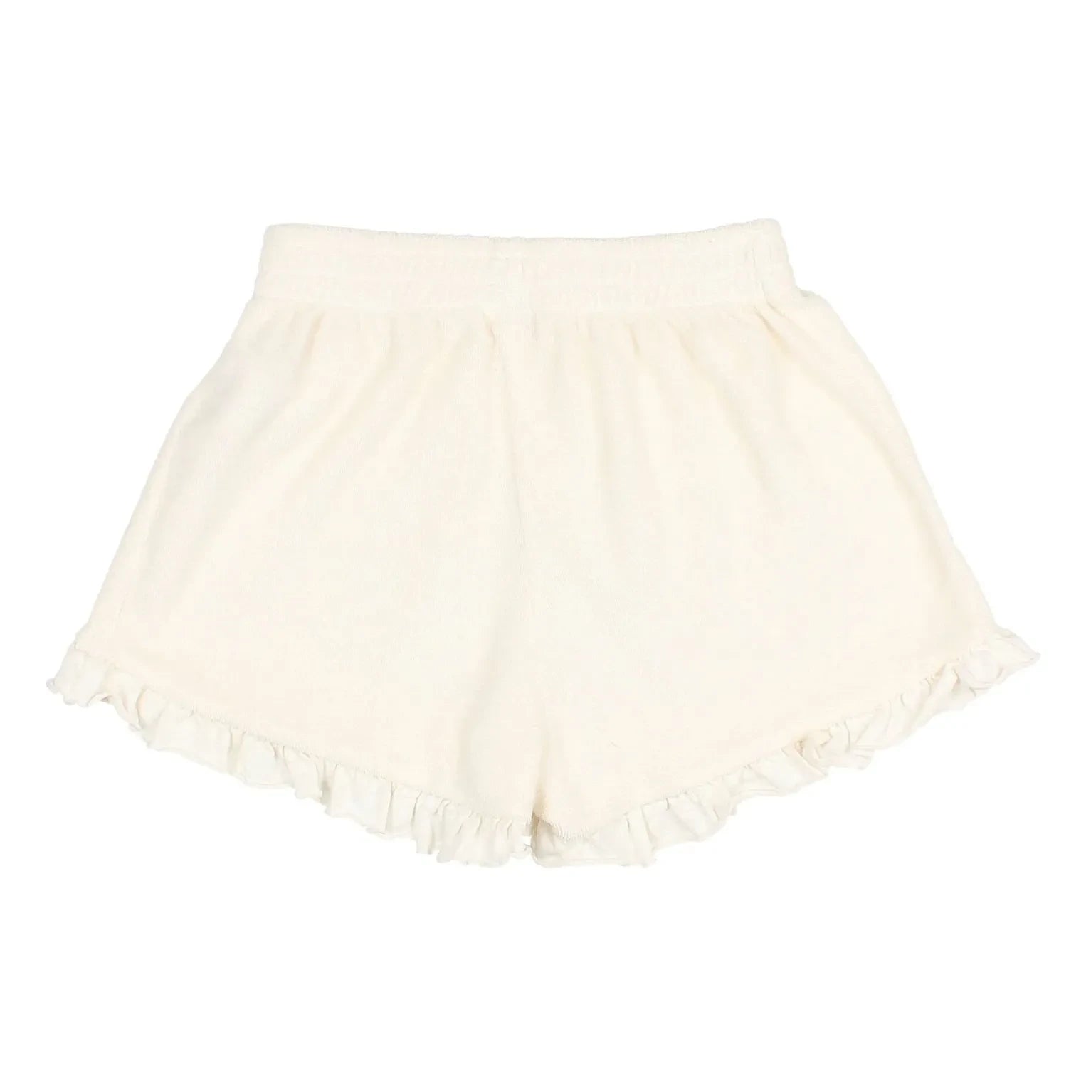 Búho - Terry Ruffled Shorts | Ecru