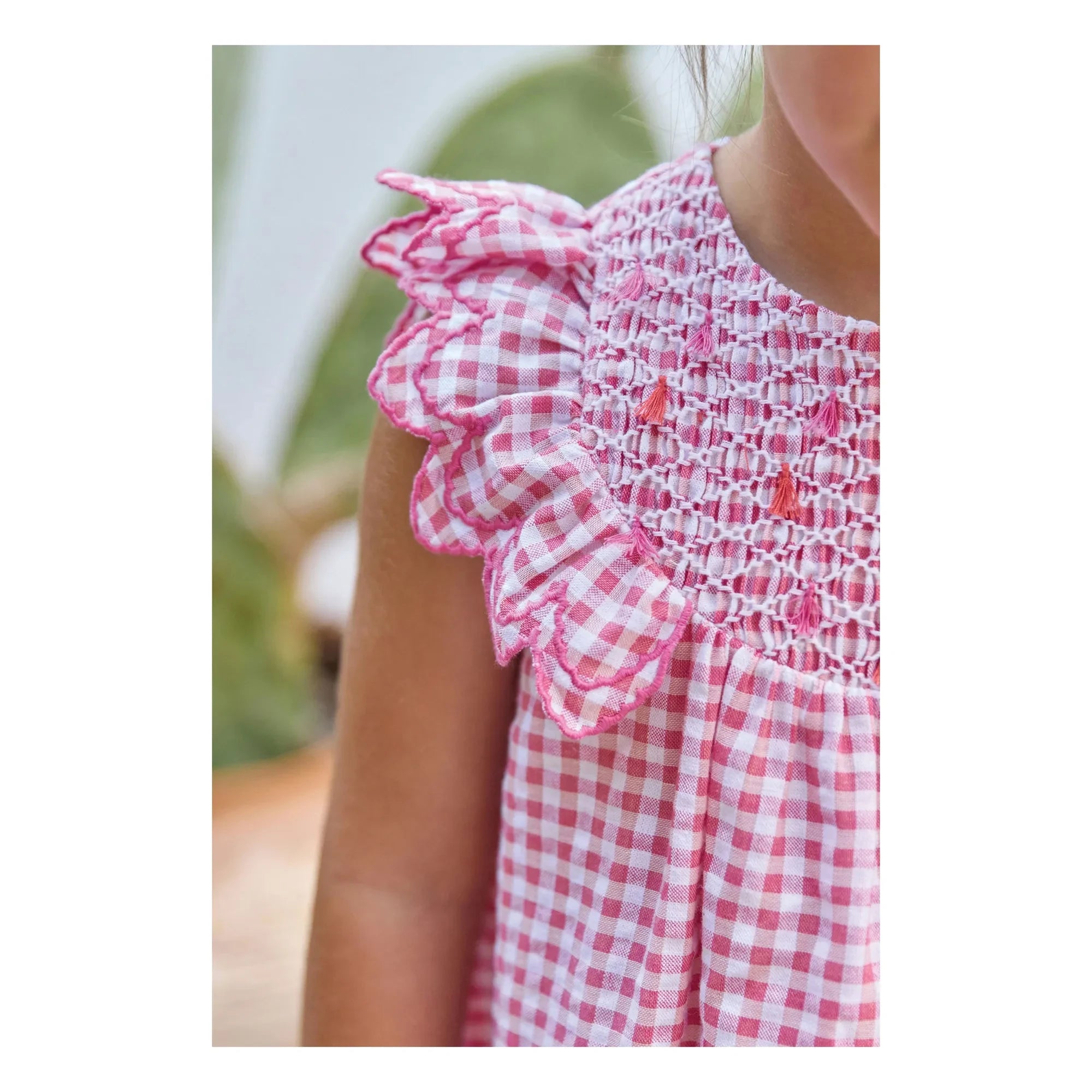 Tartine et Chocolat - Gestreiftes Kleid mit Gipiüre | Rosa