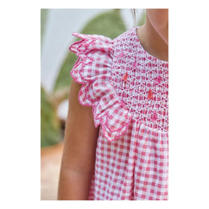 Tartine et Chocolat - Gestreiftes Kleid mit Gipiüre | Rosa