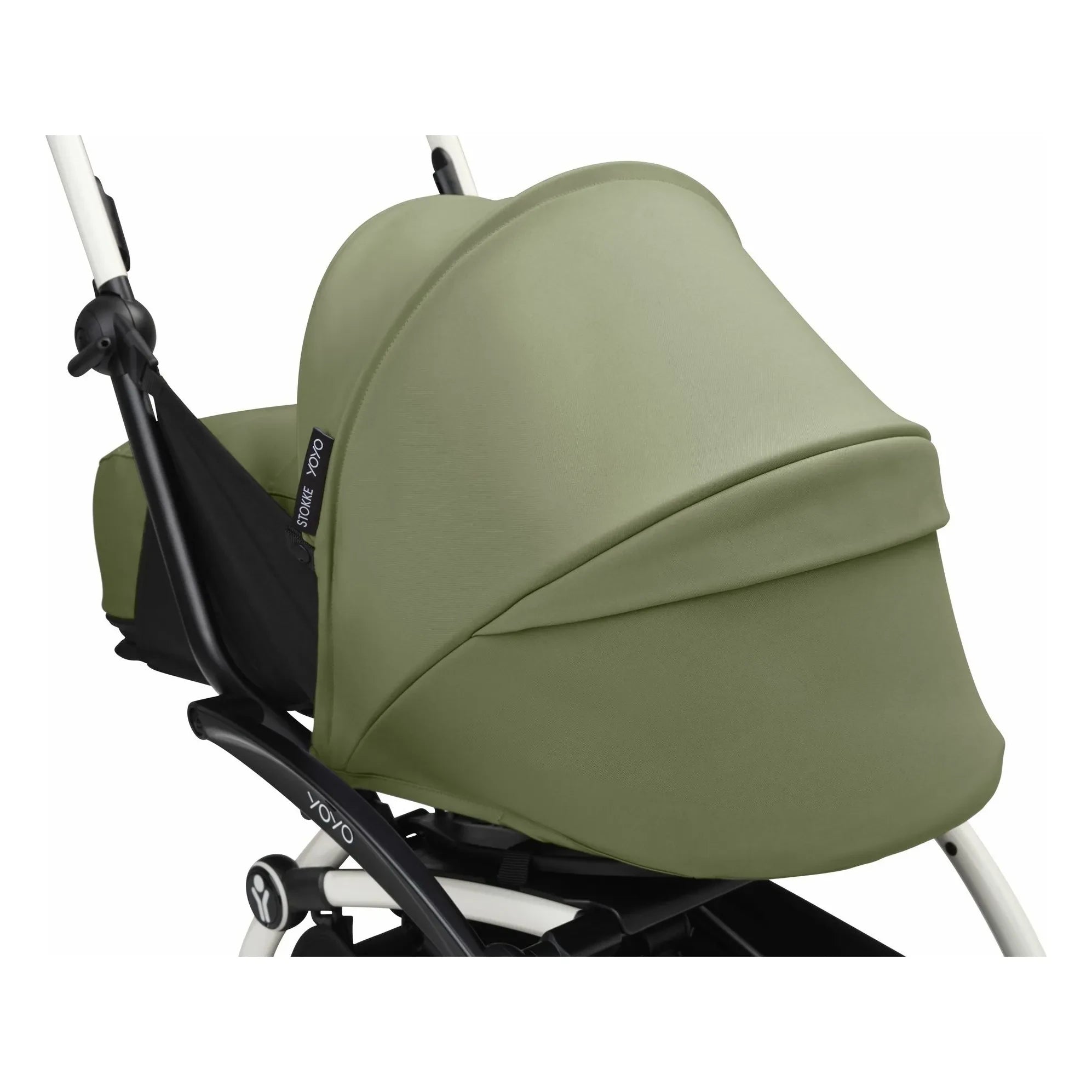 Stokke® - YOYO³ 0+ Neugeborenen-Kinderwagen Weißes Gestell | Olive