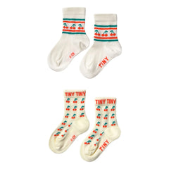 Tinycottons - Kirschsocken, 2er-Pack | Blassgelb