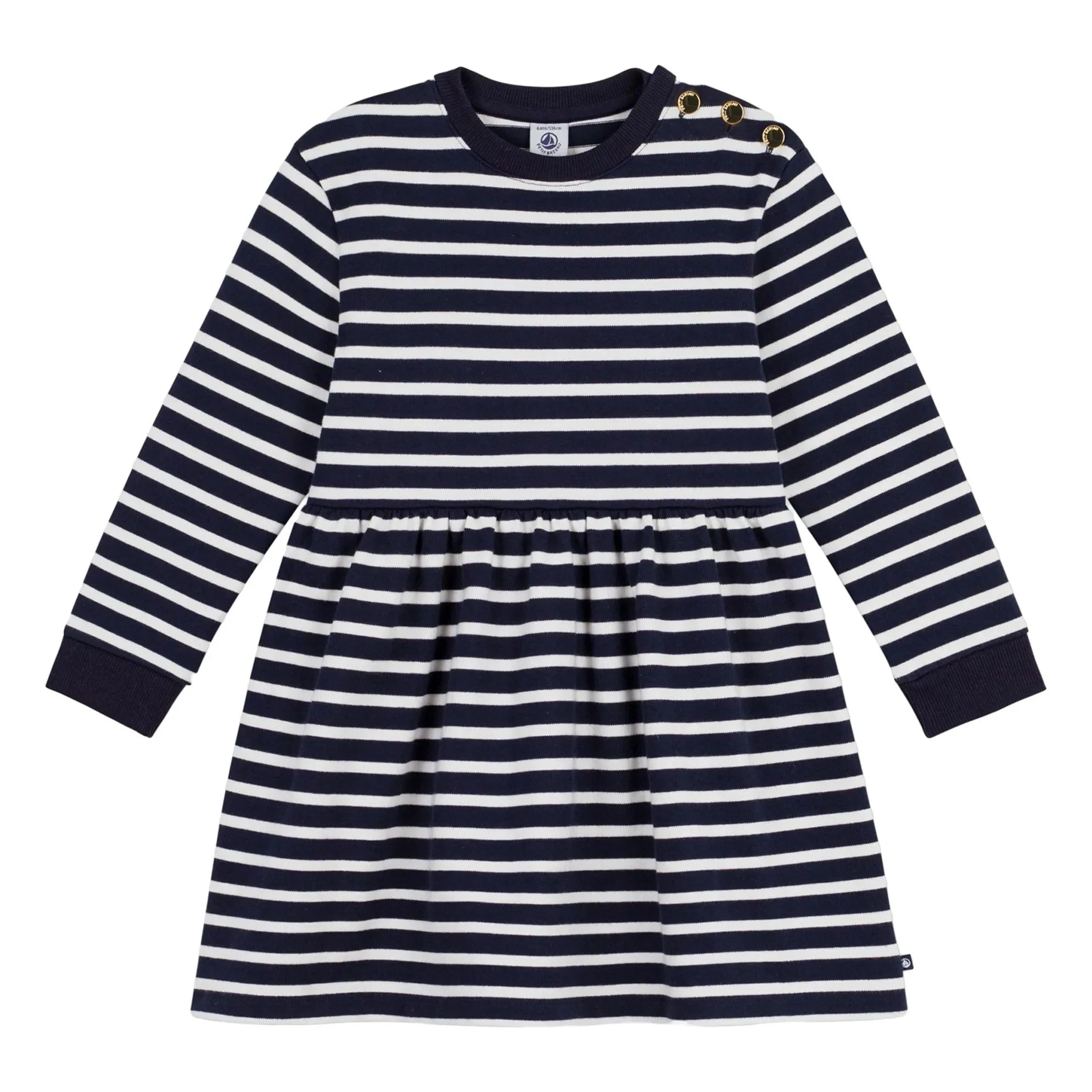 Petit Bateau - Çizgili İspanyol Paça Elbise | Lacivert