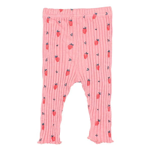 Búho - Strawberry Ribbed Leggings Organic Cotton | Candy pink