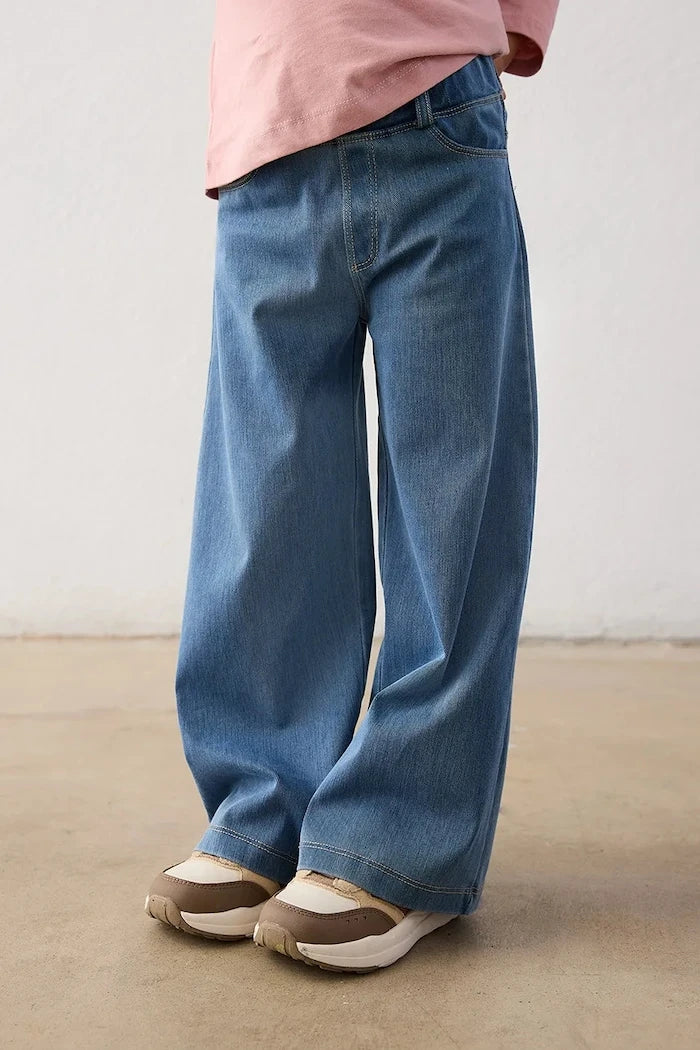 Çocuklar için wide leg kot pantolon
