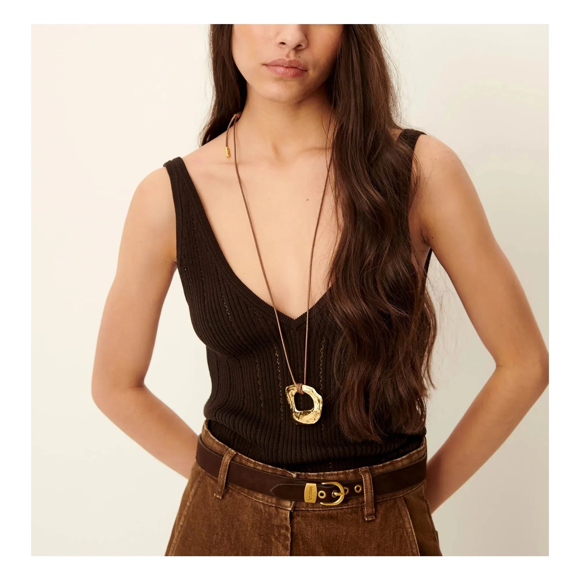 Sessùn - Attita Baumwoll-Top | Kaffee