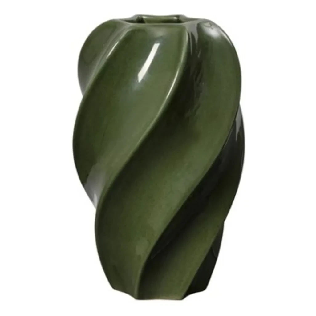 Broste Copenhagen - Odette Vase aus Steinkeramik | Grün