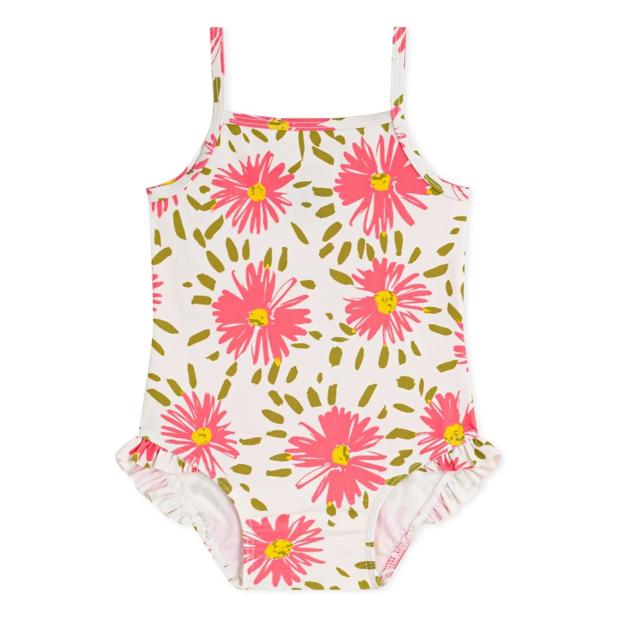 Petit Bateau - Floral Print Baby Swimsuit | White