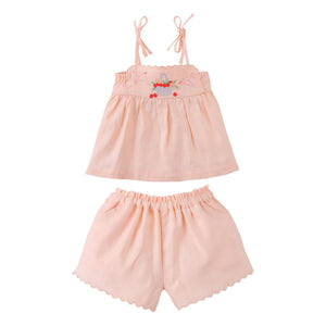 Gingersnaps - Hinata Leinen Top und Shorts Set | Pfirsich