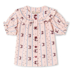 Fliink - Bluse mit Rüschen Colombe | Rosa