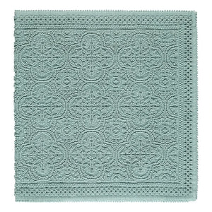 Haomy - Kabartmalı Desenli Pamuklu Banyo Paspası 55x110cm | Su Yeşili