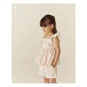 Copenhagen Colors - Organic Cotton Striped Summer Top and Shorts Set | Lychee Pink
