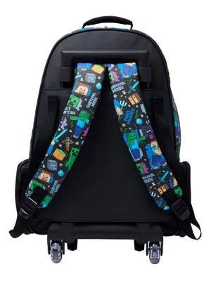 Smiggle - Minecraft Işıklı Tekerlekli Sırt ve Çekçekli Çanta