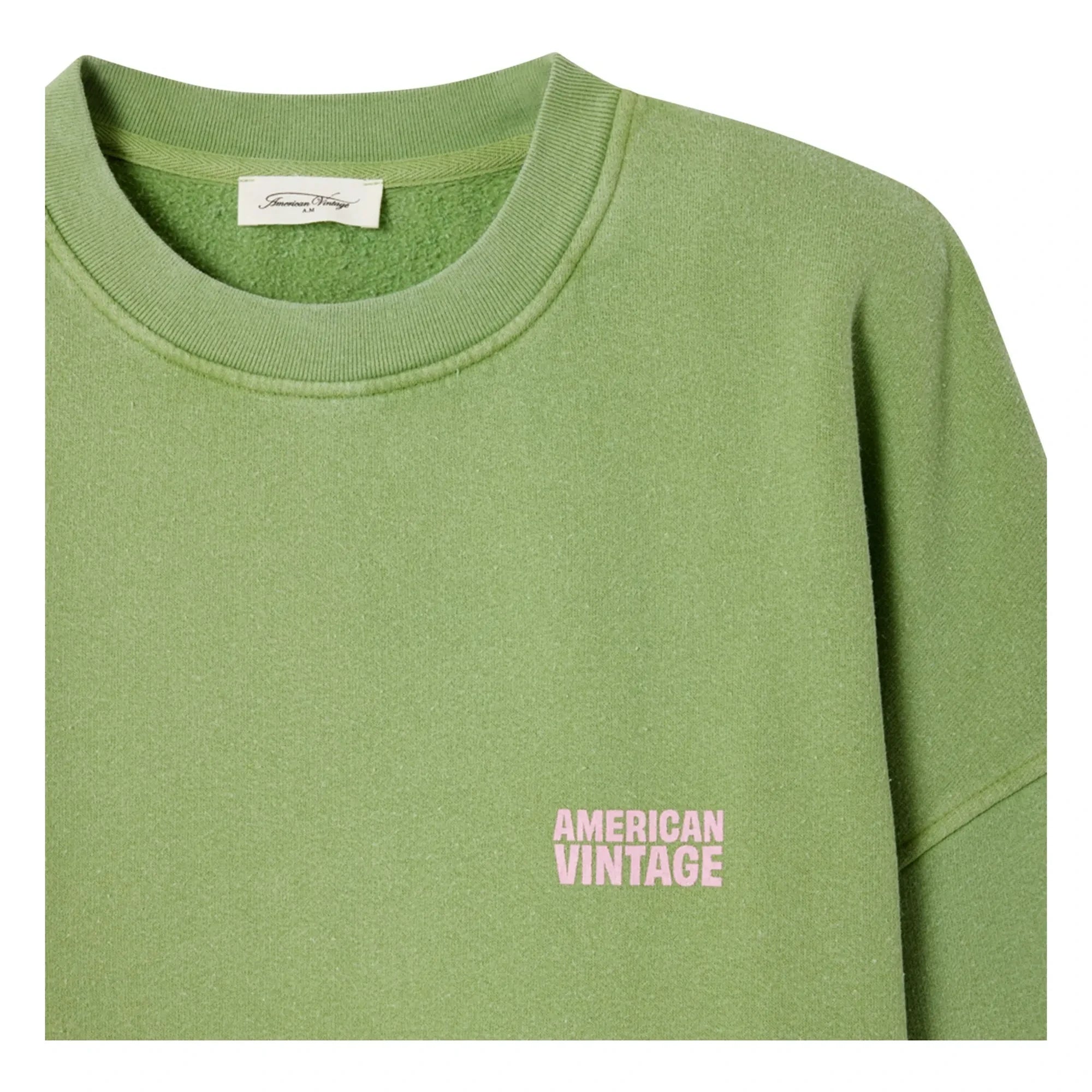 American Vintage - Plizzy Pamuklu Sweatshirt | Soluk Yeşil