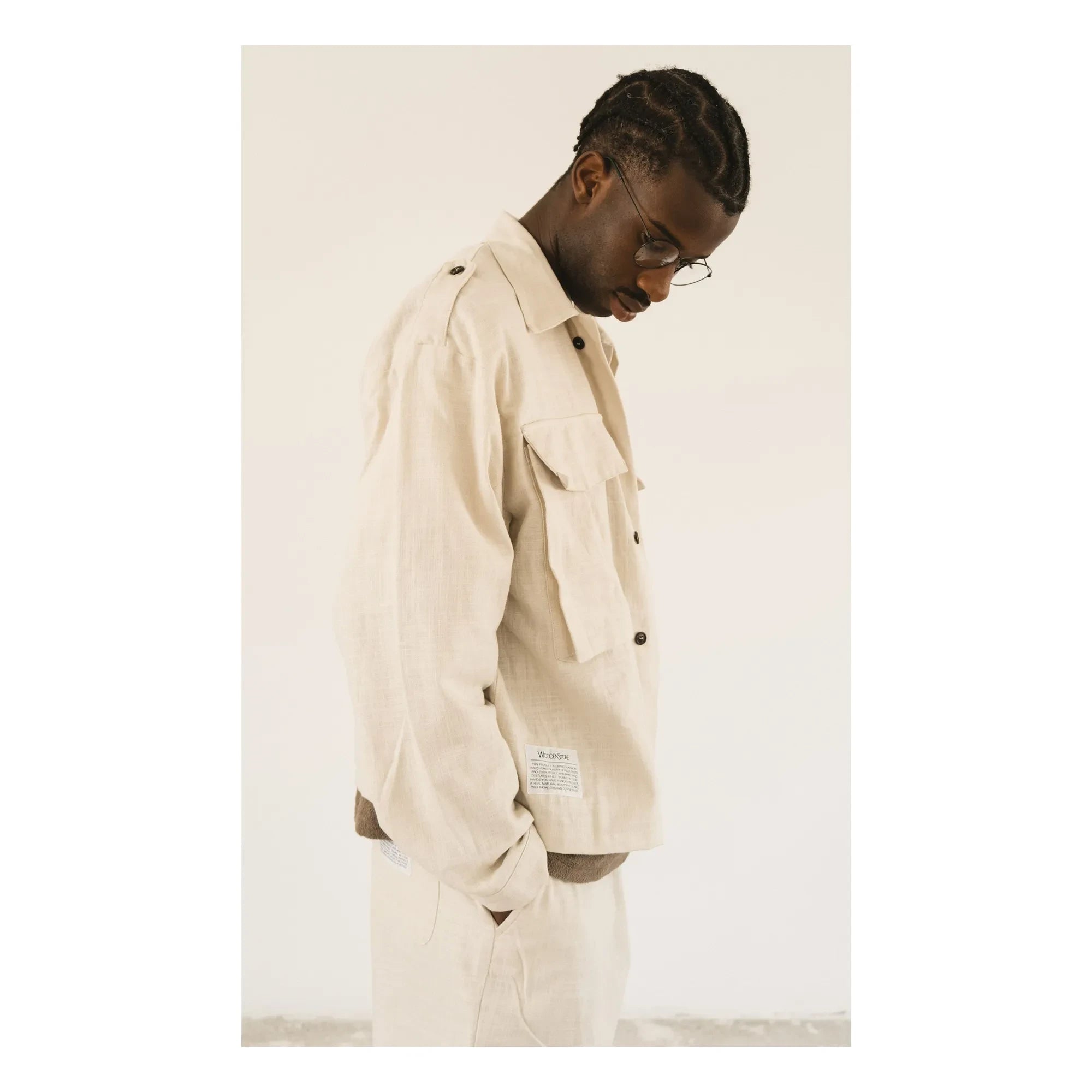 Wooden Store - Militär-Overshirt | Creme